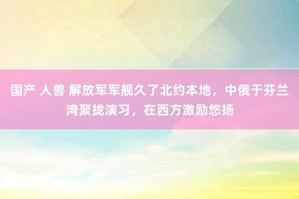 国产 人兽 解放军军舰久了北约本地，中俄于芬兰湾聚拢演习，在西方激励悠扬