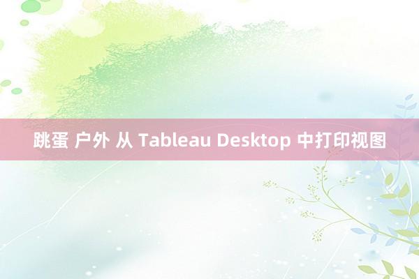 跳蛋 户外 从 Tableau Desktop 中打印视图