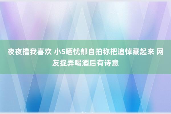 夜夜撸我喜欢 小S晒忧郁自拍称把追悼藏起来 网友捉弄喝酒后有诗意