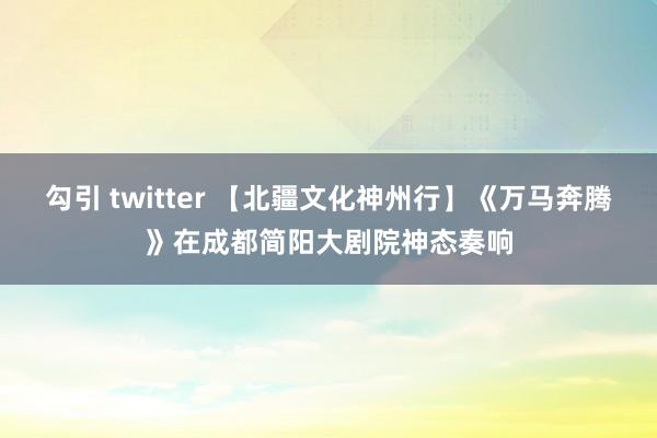 勾引 twitter 【北疆文化神州行】《万马奔腾》在成都简阳大剧院神态奏响